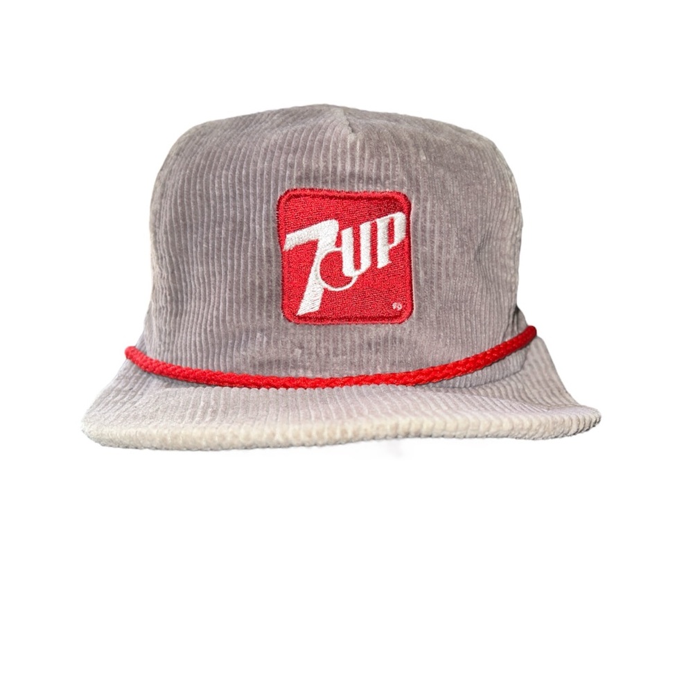 Rare 7up Soda Snap Back Baseball Cap Corduroy🌵🦎